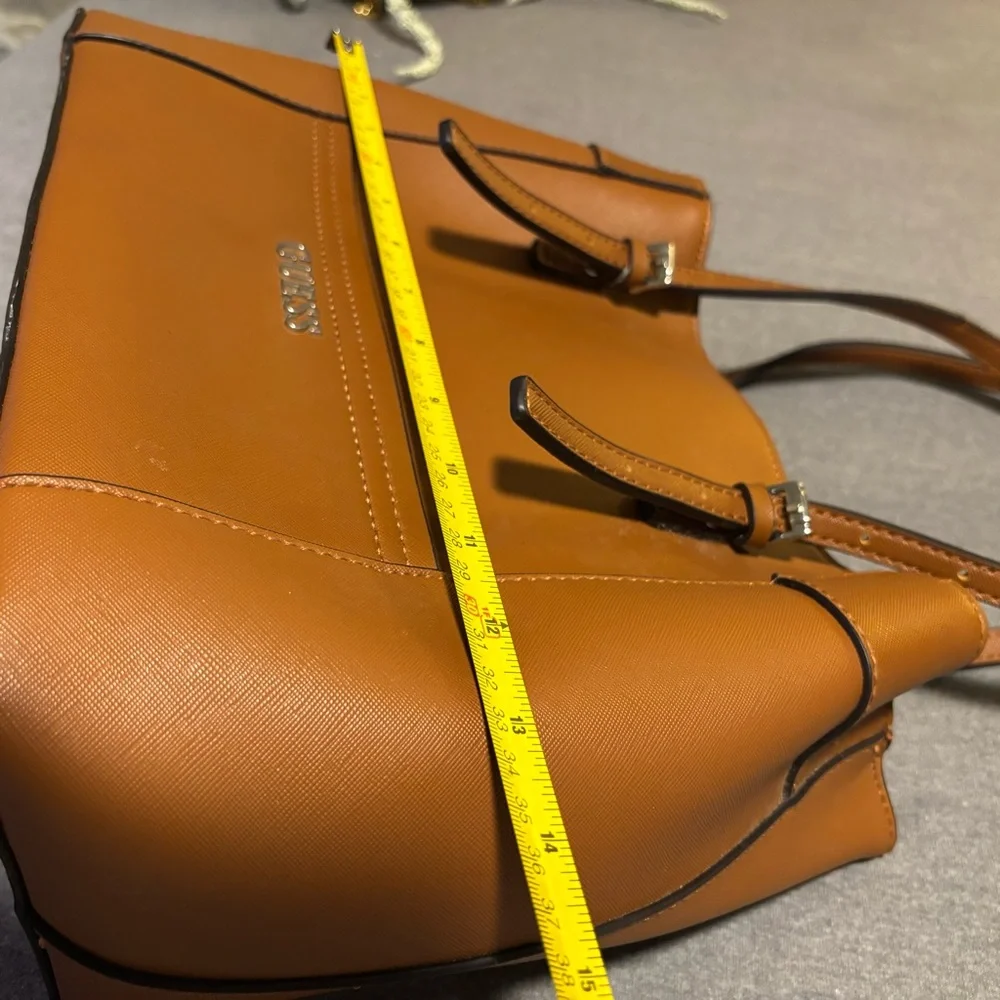 Guess Tan Tote Bag with Structured Design